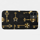 黄金の鍵でシームレスなパターン Case-Mate iPhoneケース (裏面(横))