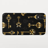 黄金の鍵でシームレスなパターン Case-Mate iPhoneケース (裏面(横))