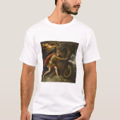 黄金の鎧の騎士対ドラゴン Tシャツ (正面)