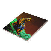 黄金の鎧を纏う侍戦士 - 壮大な日本 タイル (側面)