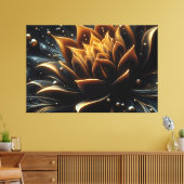 黄金の開花トワイライトの深さ キャンバスプリント (インサイチュ (リビング))