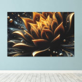 黄金の開花トワイライトの深さ キャンバスプリント (インサイチュ (ウッドフロア))