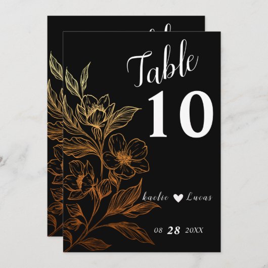 黄金の開花 |の結婚テーブル番号 (正面/裏面)