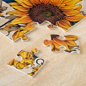 黄金の開花:ひまわりパターンアートワーク ジグソーパズル (側面)
