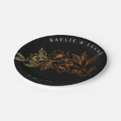 黄金の開花 |ブラック結婚ズ ペーパープレート (アングル)