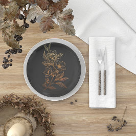 黄金の開花 |ブラック結婚ズ ペーパープレート