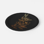 黄金の開花 |ブラック結婚ズ ペーパープレート (アングル)