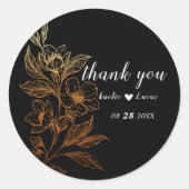 黄金の開花 |ブラック結婚ズ ラウンドシール (正面)