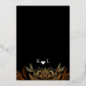 黄金の開花 |ブラック結婚ズ 箔招待状 (裏面)