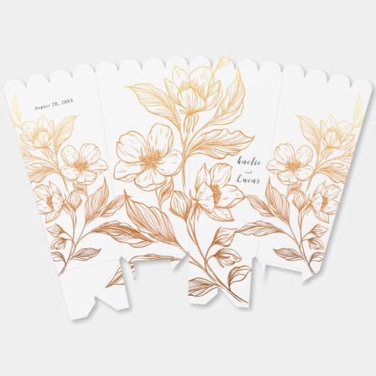 黄金の開花 | 結婚式の引き出物箱 フェイバーボックス (見開き)