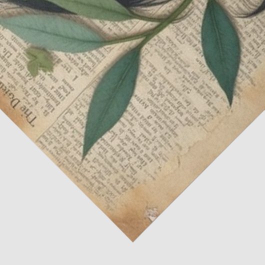 黄金の開花 – 黄色の花を持つ女性のデコページ 薄葉紙 (詳細)