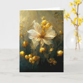 黄金の陽光のグリーティングカードに繊細な花 カード (黄色い花)