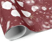 黄金の雪が積もった美しいブルゴーニュ ラッピングペーパー (ロールコーナー)
