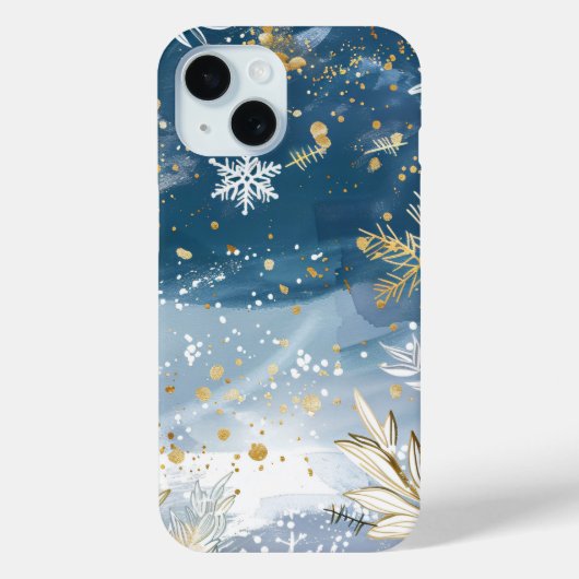 黄金の雪と冬の葉の電話ケース Case-Mate iPhoneケース (裏面)