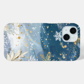 黄金の雪と冬の葉の電話ケース Case-Mate iPhoneケース (裏面 (横))