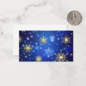 黄金の雪の結晶が付いた青いクリスマス背景 ノートカード (正面/裏面インサイチュ)