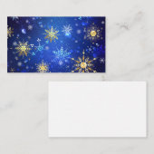 黄金の雪の結晶が付いた青いクリスマス背景 ノートカード (正面/裏面)