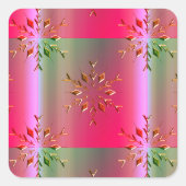 黄金の雪の装飾的なクリスマス スクエアシール (正面)