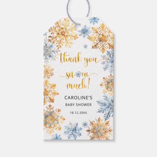 黄金の雪片ありがとう ギフトタグ (正面)