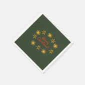 黄金の雪片クリスマス スタンダードカクテルナプキン (角)