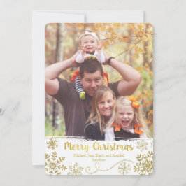 黄金の雪片メリークリスマスカード シーズンカード