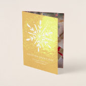 黄金の雪片|写真と季節のごあいさつ 箔カード (正面)