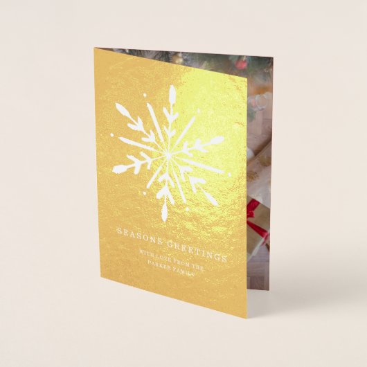 黄金の雪片|写真と季節のごあいさつ 箔カード (正面)