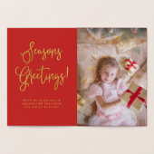 黄金の雪片|写真と季節のごあいさつ 箔カード (内部)