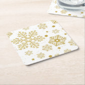 黄金の雪 スクエアペーパーコースター (アングル)