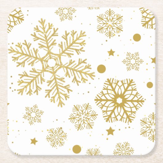 黄金の雪 スクエアペーパーコースター (正面)
