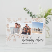 黄金の雪 |バラ金ゴールドスノーフレーク写真コラージュ シーズンカード (スタンド正面)