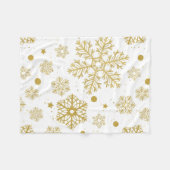 黄金の雪 フリースブランケット (正面(横))