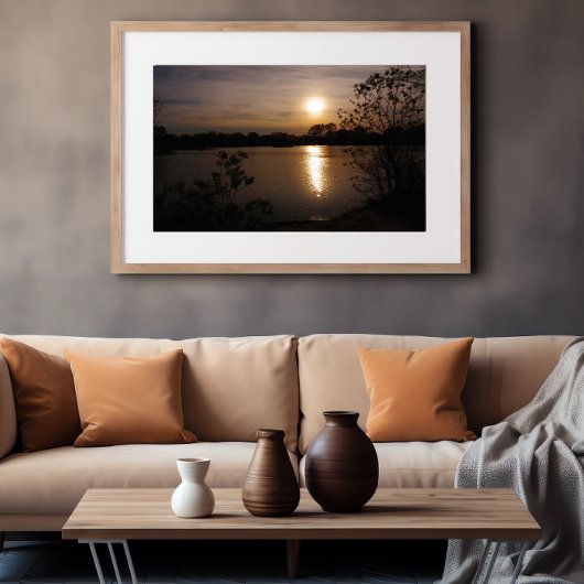 黄金の静寂：夕焼けの抱擁 フォトプリント           