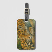 黄金の静寂 – 葉にユキヒョウ ラゲッジタグ (正面縦)