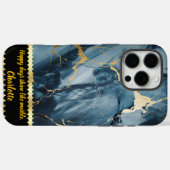 黄金の静脈を持つ青い大理石 Case-Mate iPhoneケース (裏面 (横))