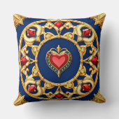 黄金の額縁ハートモチーフと華美デザイン クッション (裏面)