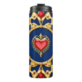 黄金の額縁ハートモチーフと華美デザイン タンブラー