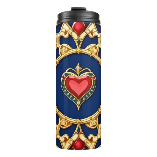 黄金の額縁ハートモチーフと華美デザイン タンブラー (正面)