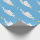 黄金の飛んでいるトランペットと天使クリスチャン ラッピングペーパー (角)