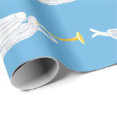 黄金の飛んでいるトランペットと天使クリスチャン ラッピングペーパー (ロールコーナー)