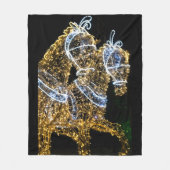 黄金の馬が駆ける フリースブランケット (正面)