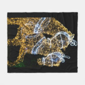 黄金の馬が駆ける フリースブランケット (正面(横))