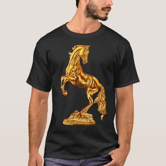 黄金の馬彫像 Tシャツ (正面)