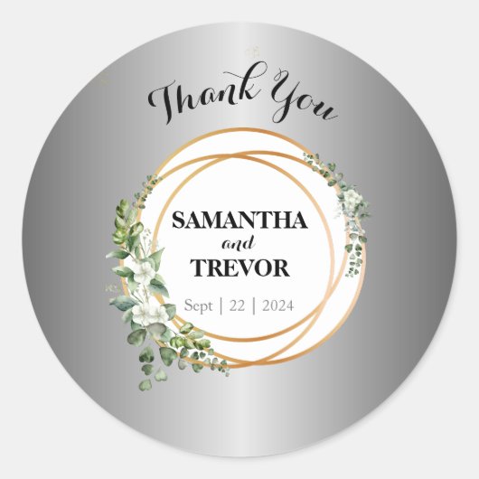 黄金の魔法：ボタニカルパーソナライズされたステッカー ラウンドシール (正面)