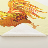 黄金の鶏のファーム動物の鳥芸術 シェルパブランケット (3/4)