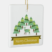 黄金の鹿の森メリークリスマスセラミック装飾品 セラミックオーナメント (右)