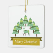 黄金の鹿の森メリークリスマスセラミック装飾品 セラミックオーナメント (左)