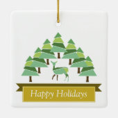 黄金の鹿の森メリークリスマスセラミック装飾品 セラミックオーナメント (裏面)