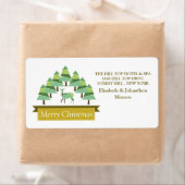 黄金の鹿の森メリークリスマス ラベル (インサイチュ)