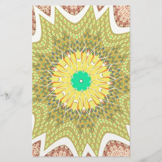 黄金の黄色のアフリカ民族の部族パターン 便箋 (正面)